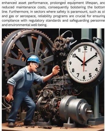 Ilustración industrial de programa de confiabilidad